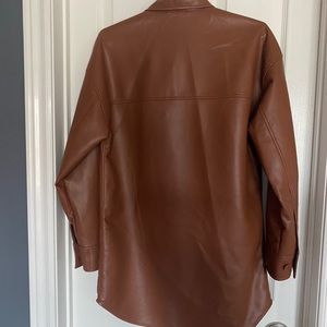 Aritzia Pelli Faux Leather Shirt Jacket